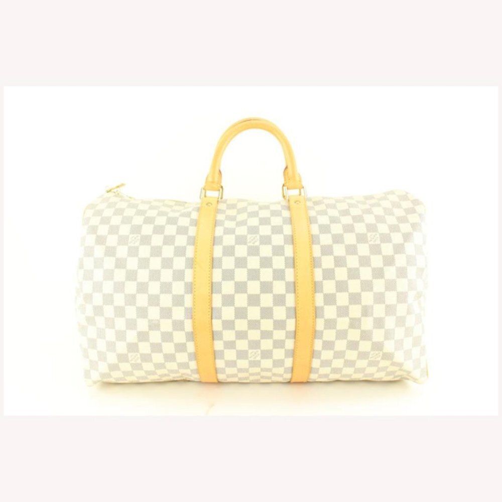 Louis Vuitton Damier Azur Keepall 50 Duffle Bag 15lk616s
